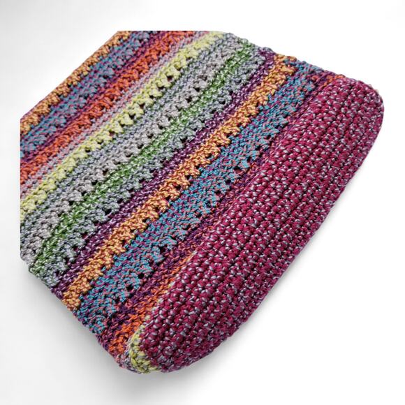 THE SAK "Tess" Sequoia Stripe Crochet Crossbody Boho Handbag - Picture 4 of 11